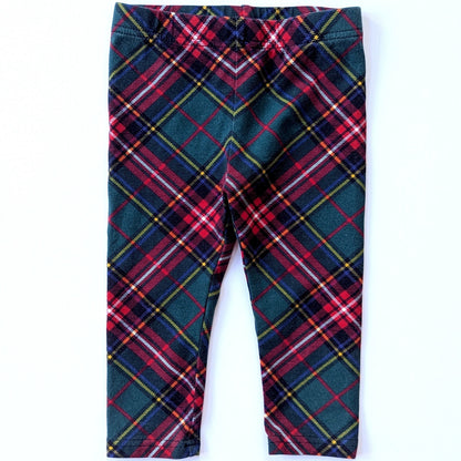 Ralph Lauren Red and green plaid leggings size 12 months