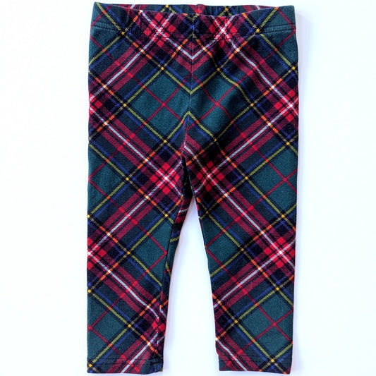 Ralph Lauren Red and green plaid leggings size 12 months