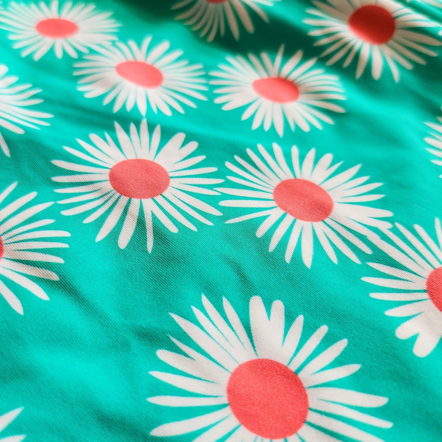 Hanna Andersson Mixie Rashguard White Daisy On Minty Green Size 10 | 140 cm