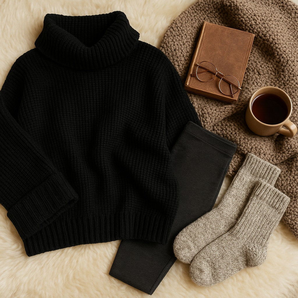Show Me Your Mumu Hicks Sweater Black Knit Bell Sleeves Turtleneck | Women's Size M