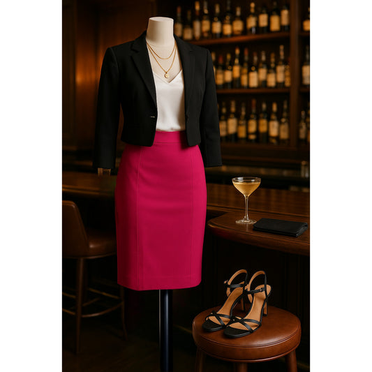 Banana Republic Ponte Seamed Pencil Skirt – Cerise Pink – Size 14 – NWT