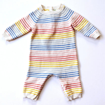 Little Me	Rainbow Striped Cotton Sweater Long Sleeve Bodysuit Size 6 months	EUC