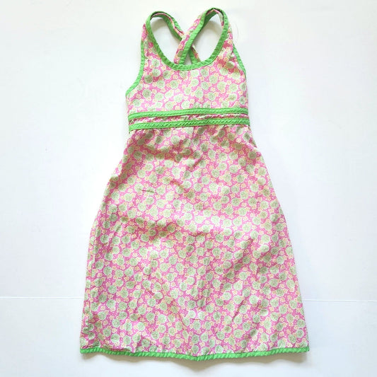 Lilly Pulitzer Vintage 90s Girls Pink & Green Sandollar Sleeveless Dress Size 5