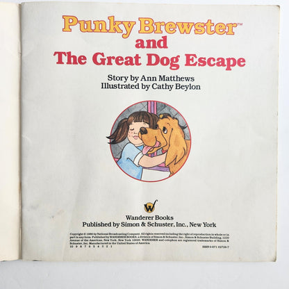 Simon & Schuster Vintage 1980s Paperback Kids Book Punky Brewster and the Great Dog Escape