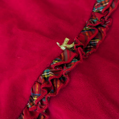 Little Me My First Christmas Footie Outfit Baby Sz 9 Mos Red Velour Ruffles