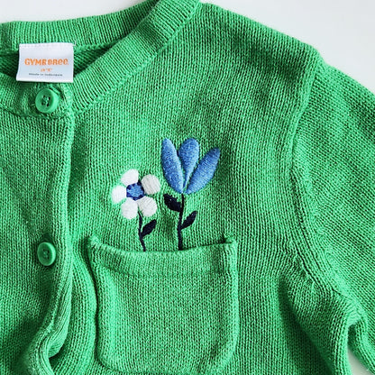Gymboree Pocket Full of Posies Toddler Girls Green Turtle Cardigan Size 3T