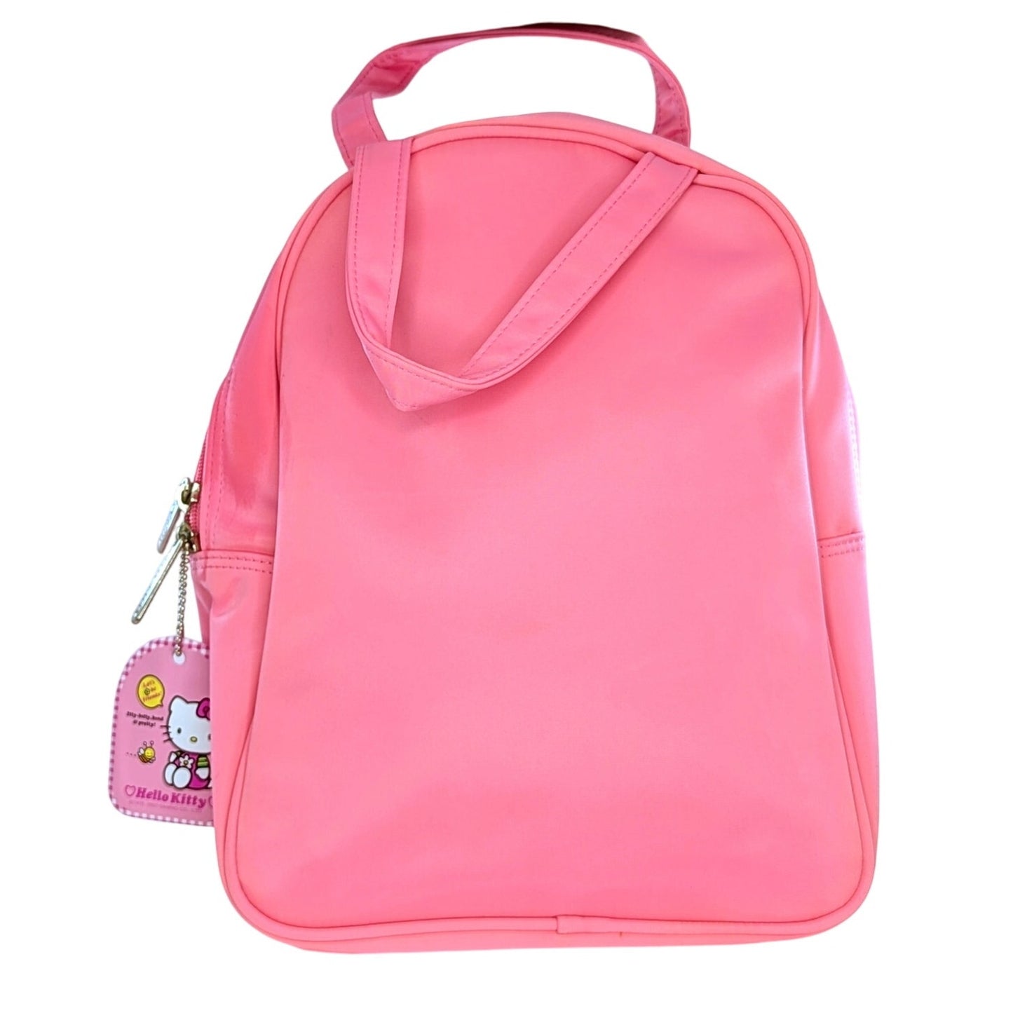 Vintage 2002 Kids Sanrio Hello Kitty Pink Bag – Cherries Daisies Gingham Print – "Let’s Be Friends" – Kawaii Collectible Tote – NWT
