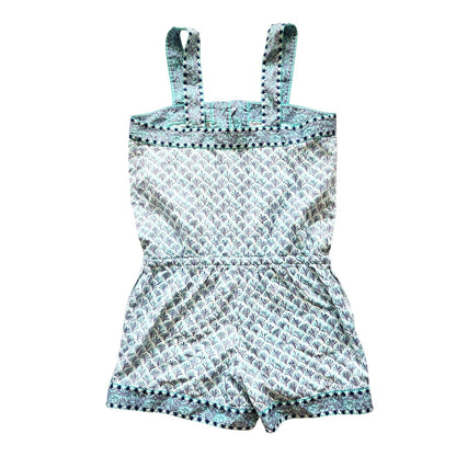 Vineyard Vines Embroidered Tiny Leaves Sleeveless Cotton Boho Romper Women's Size XXS