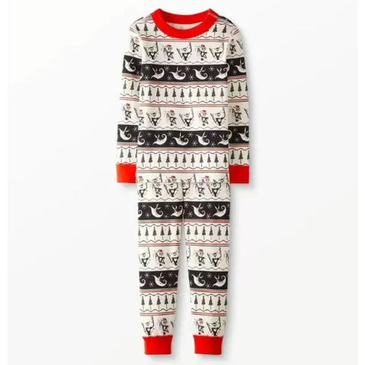 Hanna Andersson The Nightmare Before Christmas Fair Isle Long John PJs Sz 8