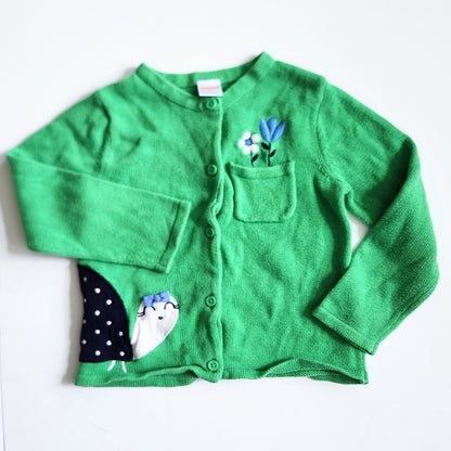 Gymboree Pocket Full of Posies Toddler Girls Green Turtle Cardigan Size 3T