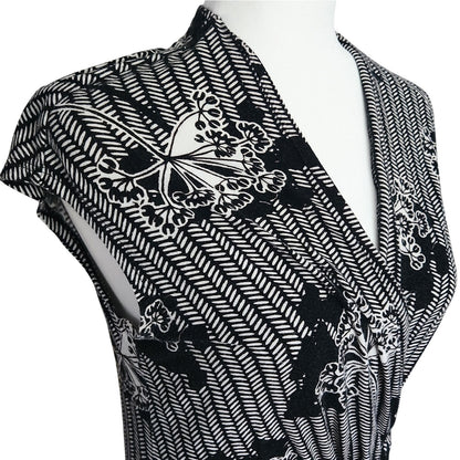 Anthropologie Women's Black & White Draped Lorine Top by Deletta Size M