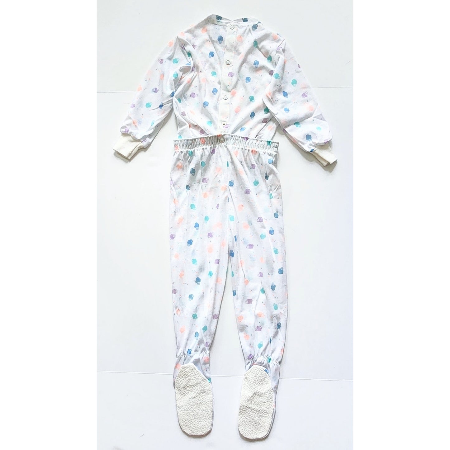 Carter's Toddler Vintage 80s Pajamas Long Sleeve Footies Pastel Ice Cream Cones Size 2T
