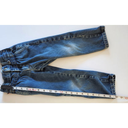 Lee	Vintage 1980s Girls High Waisted Pleated Retro Denim Blue Jeans Size 4T